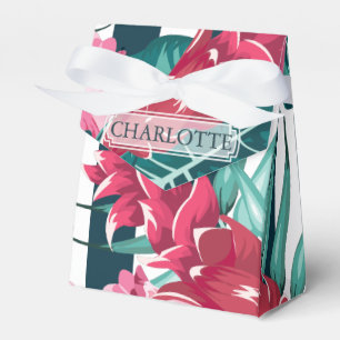 Exotic Summer Floral monogram striped Favour Box