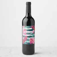 Exotic Summer Floral monogram striped