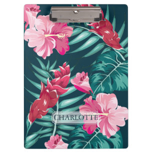 Exotic Summer Monogram Floral Clipboard