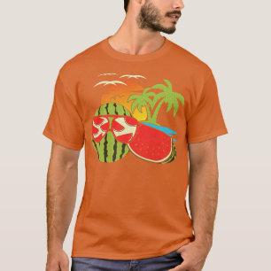 Exotic Summer Sunset Funny Melon Sunglasses Tropic T-Shirt
