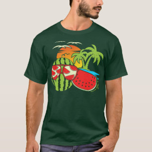 Exotic Sunset Funny Melon Sunglasses Tropical Summ T-Shirt