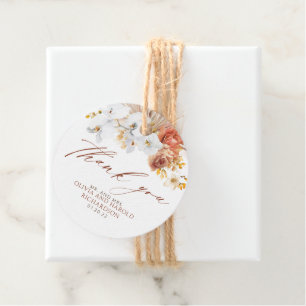 Exotic Terracotta Floral Elegant Boho Thank You Favour Tags
