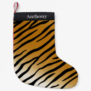 Exotic Tiger Stripes Personalised Animal Print Small Christmas Stocking