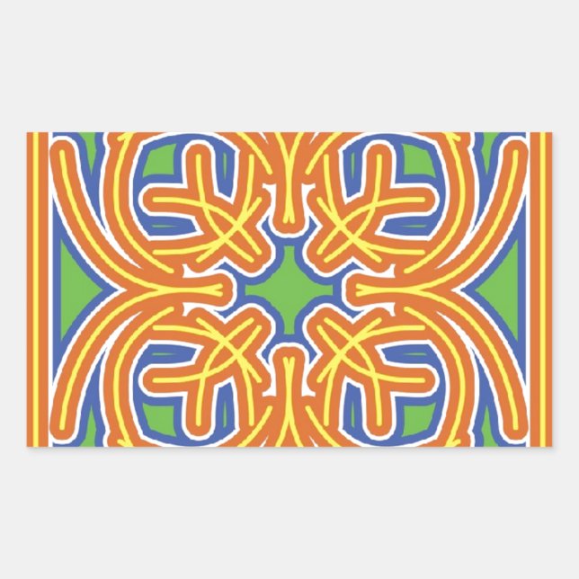 Exotic Tile Rectangular Sticker (Front)