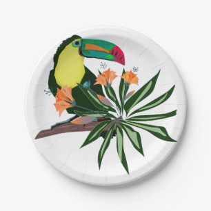 Exotic toucan tropical bird colourful Hawaii natur Paper Plate