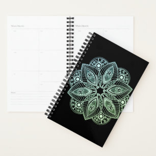 Exotic Tribal Green Gradient Mandala Planner