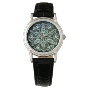 Exotic Tribal Green Gradient Mandala Watch