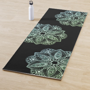 Exotic Tribal Green Gradient Mandala Yoga Mat