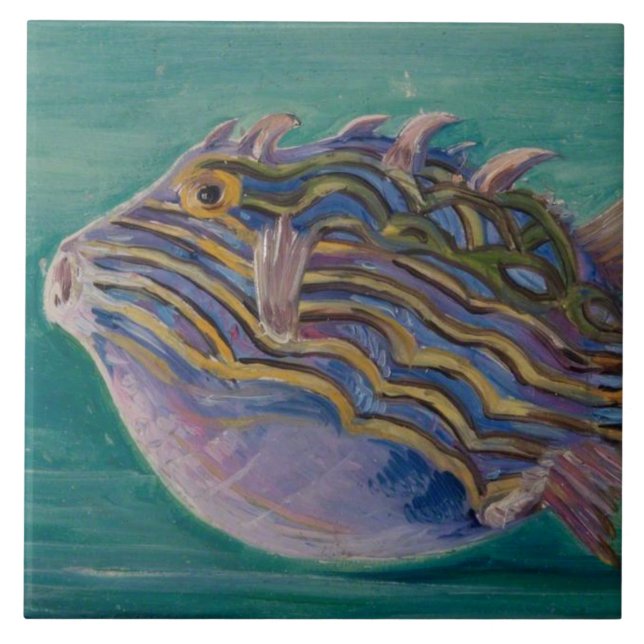 Exotic Tropical Fish (Underwater) (Marianne North) Tile (Front)