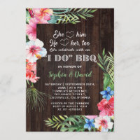 Exotic Tropical Floral I DO BBQ Engagement