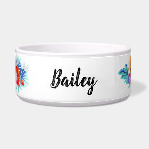 Exotic Tropical Flowers in Pink and Aqua