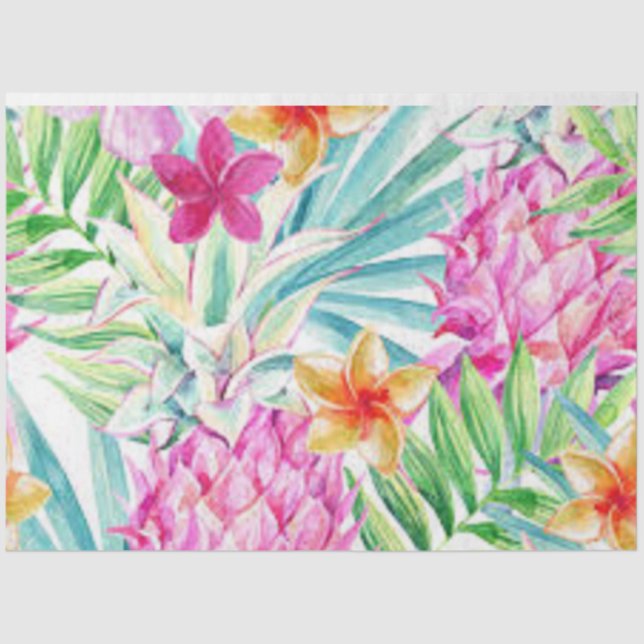 Exotic Tropical Flowers Tissue Paper (Front)