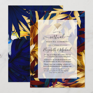 Exotic Tropical Forest Toucan Virtual Wedding Invitation