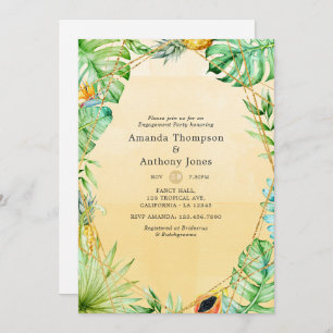 Exotic Tropical Geometric Engagement Party Invitation