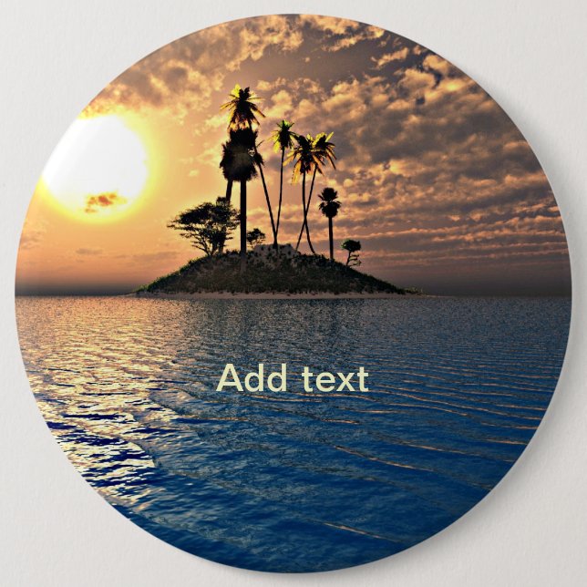Exotic Tropical Island Template 6 Cm Round Badge (Front)