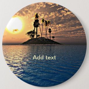 Exotic Tropical Island Template 6 Cm Round Badge