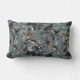 Exotic Tropical Jungle Pattern Panther Leopard Lumbar Cushion