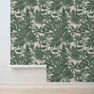 Exotic tropical line illustration. Wallpaper