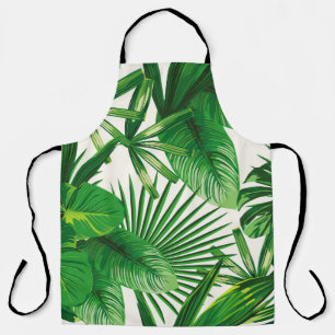 Exotic tropical natural green leaves composition o apron