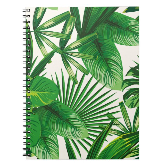 Exotic tropical natural green leaves composition o notebook (Front)