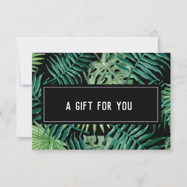 Exotic Tropical Palm Leaves Gift Certificate (Front)