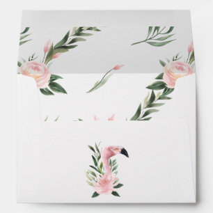 Exotic Tropical Pink Flamingo Envelope