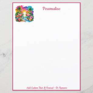 Exotic Tropical Pink Flamingos Island Paradise