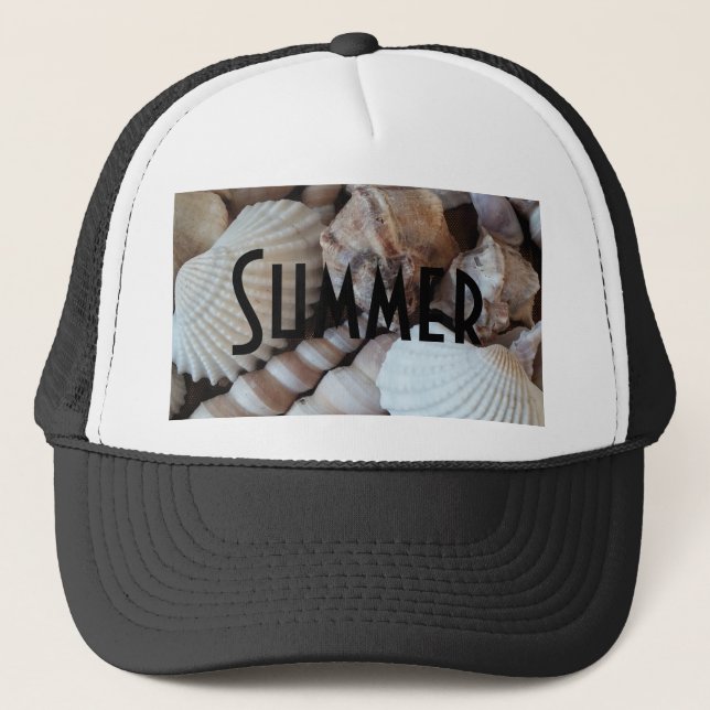 Exotic Tropical Summer Sea Shells Photography Trucker Hat (Front)