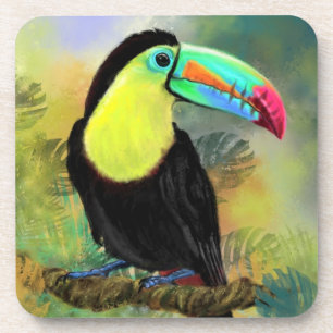 Exotic Tropical Toco Toucan Bird - Painting Migned Coaster