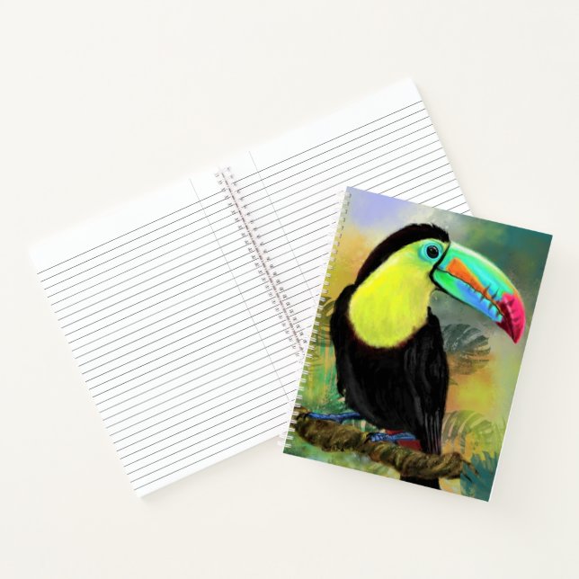 Exotic Tropical Toco Toucan Bird - Painting Migned Notebook (Inside)