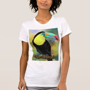Exotic Tropical Toco Toucan Bird - Painting Migned T-Shirt