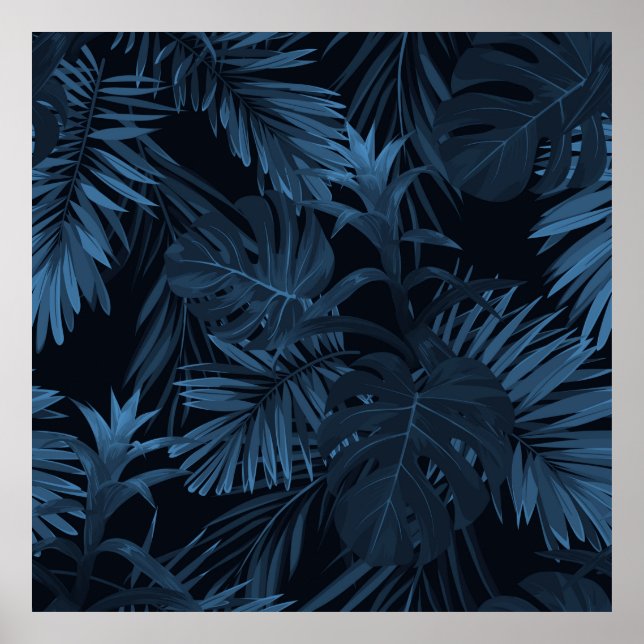 Exotic tropical vrctor background with hawaiian pl poster (Front)