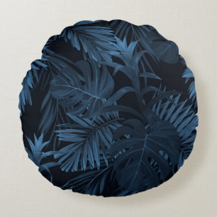 Exotic tropical vrctor background with hawaiian pl round cushion