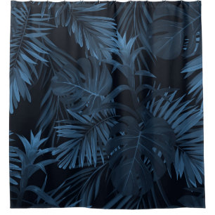 Exotic tropical vrctor background with hawaiian pl shower curtain