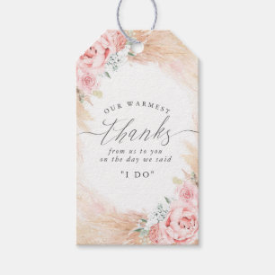 Exotic Tropics Floral Pampas Grass Wedding Gift Ta Tags