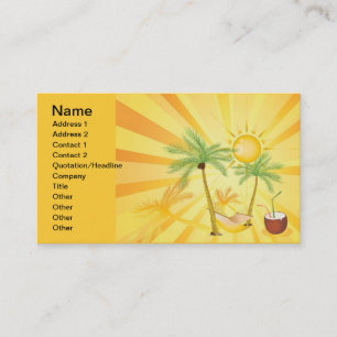 Exotic-Vector-Graphics TROPICAL SUMMER PALM TREES Business Card