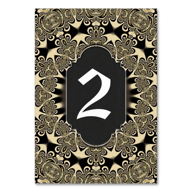 Exotic Vintage Arabesque Table Number Card (Front)