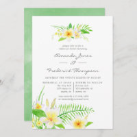 Exotic Watercolor Frangipani Rehearsal Dinner
