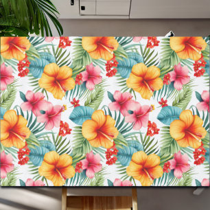 Exotic Watercolor Hawaiian Floral Tablecloth
