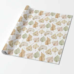 Exotic Watercolor Palm Leaves Wrapping Paper