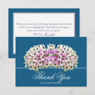Exotic White Pink Orchid Bouquet Elegant Thank You Card