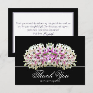 Exotic White Pink Orchid Bouquet Elegant Thank You Card