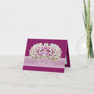 Exotic White Pink Orchid Bouquet Elegant Thank You Card
