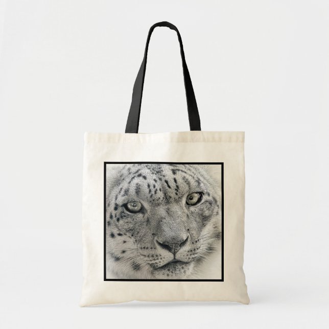 Exotic White Snow Leopard Tote Bag (Front)