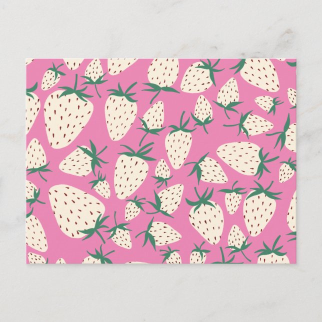 Exotic White Strawberries Love Romance Friendship Postcard (Front)