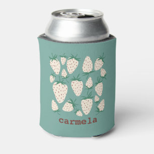 Exotic White Strawberries Sweet Colourful CUSTOM Can Cooler