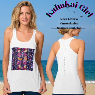 Exotic Wildflower And Stones "Kahakai Beach Girl" Singlet