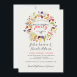 Exotic Wood Wildflower Wreath Engagement Party Invitation<br><div class="desc">Discover timeless elegance and enchanting designs in our exquisite wedding invitation collection. Each card is a masterpiece,  beautifully crafted to capture the essence of your special day.</div>