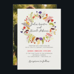 Exotic Woodland Wildflower Wreath Photo Wedding Invitation<br><div class="desc">Discover timeless elegance and enchanting designs in our exquisite wedding invitation collection. Each card is a masterpiece,  beautifully crafted to capture the essence of your special day.</div>
