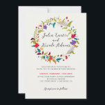 Exotic Woodland Wildflower Wreath Wedding Invitation<br><div class="desc">Discover timeless elegance and enchanting designs in our exquisite wedding invitation collection. Each card is a masterpiece,  beautifully crafted to capture the essence of your special day.</div>